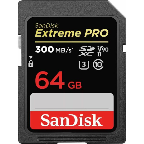Карта памяти SanDisk Extreme Pro (SDSDXDK-064G-GN4IN) 64GB SDXC Memory Card up to 300MB/s, UHS-II, Class 10, U3, V90