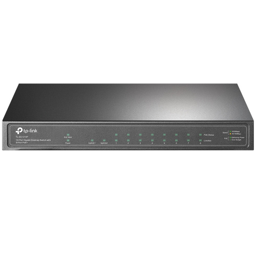 Коммутатор TP-Link (TL-SG1210P) 9G 1SFP 8PoE+ 63W неуправляемый