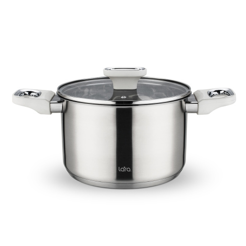 Кастрюля LARA LR02-257 Флора нерж
