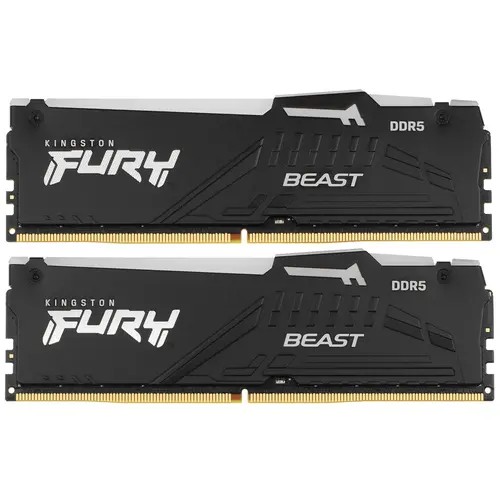 ОЗУ Kingston Fury Beast Black RGB KF556C36BBEAK2-64 64GB DDR5 5600 EXPO Non-ECC Unbuffered DIMM (Kit 2*32gb) 2RX8 36-38-38 1.25V 288-pin 16Gbit