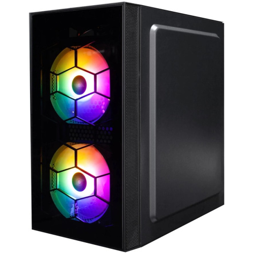 Корпус 1STPLAYER FIREBASE X1 Black (X1-BK-3F1) / mATX / 3x120mm LED fans