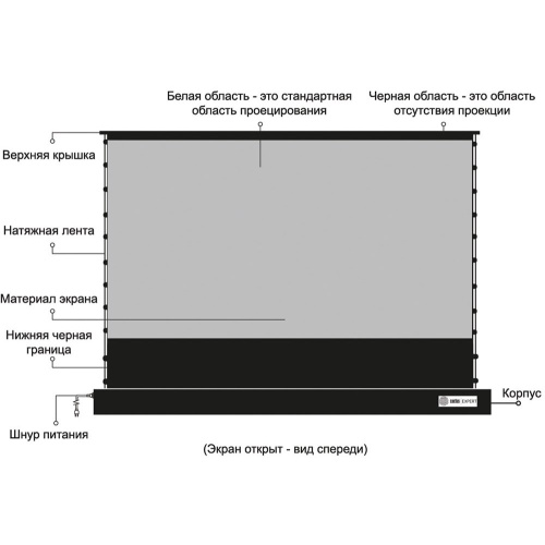 Экран Cactus 148x263см FloorRising CS-PSFRCLR-263X148 16:9 напольный рулонный черный (моторизованный привод)