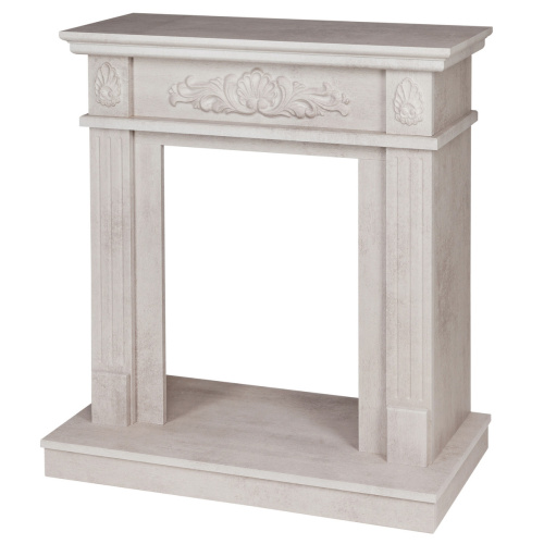 Портал каминный из МДФ RealFlame Adelaida WT цвет белый камень под очаги (Majestic, Fobos, Eugene, 3D Olympic, 3D Oregan)