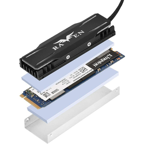 Комплект охлаждения SILVERSTONE G560TP03ARGB010 M.2 SSD, ARGB cooling kit with ARGB lighting