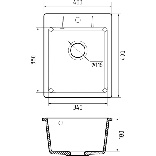 Кухонная мойка GRANFEST Urban 240 gray