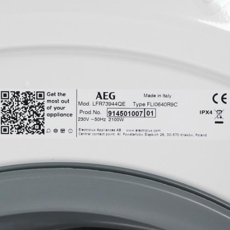 Стиральная машина AEG LFR73944QE белый