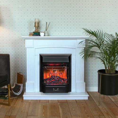 Электрокамин RealFlame Andrea WT фактурный белый с очагом Majestic Lux Black RC