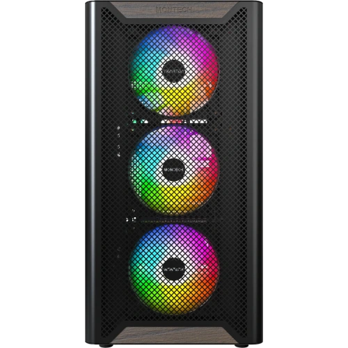 Корпус Montech XR Wood черный без БП ATX 3x120mm 2xUSB3.0 audio bott PSU