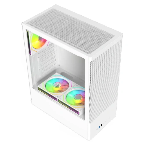 Корпус ACD Citadel 108W (AH-SI2G0W-00) ATX, Type-C + 2XUSB ports + HD audio combo, Mesh, TG, White