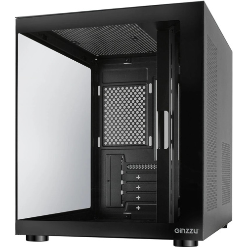 Корпус Ginzzu V100 закаленное стекло 1*USB 3.0,1*USB 2.0, AU mATX