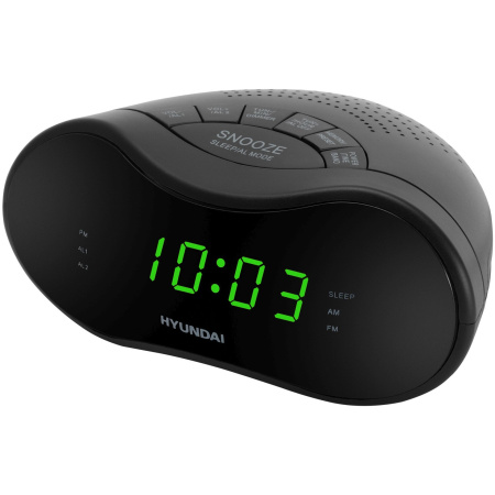 Радиобудильник Hyundai H-RCL200 черный, подсветка красная