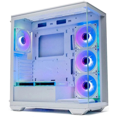 Корпус XASTRA Q600 6ARGB-C10-WH White (Q600-6FM12A-C10-WH) ATX/Aquarium/Screewless/6x120mm ARGB PWM FM fans/Argb+PWM HUB 10port