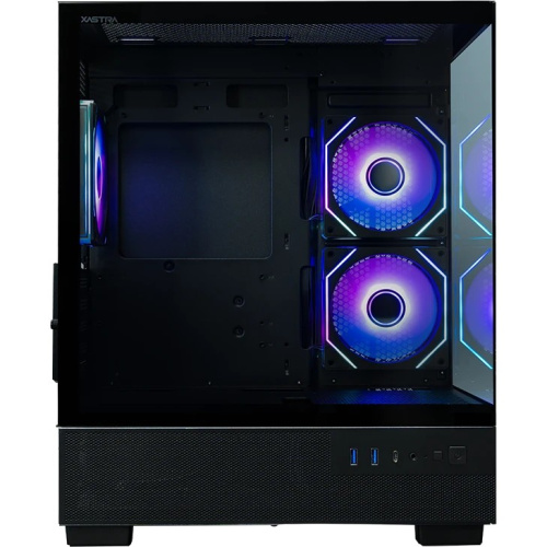 Корпус XASTRA Q400M 3ARGB-C6-UC Black (Q400M-3FM12A-C6-UC) mATX/Aquarium/Screewless/ 3x120mm ARGB PWM FM fans/Argb+PWM HUB 6port/ Type-C