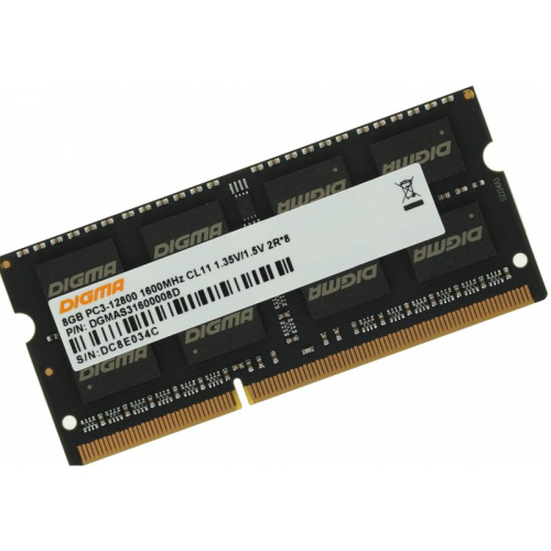 ОЗУ Digma DGMAS31600008D DDR3 SODIMM 8GB (PC3-12800) 1600MHz