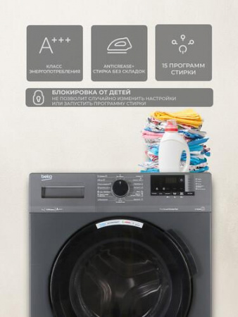 Стиральная машина Beko WSPE7612A черный