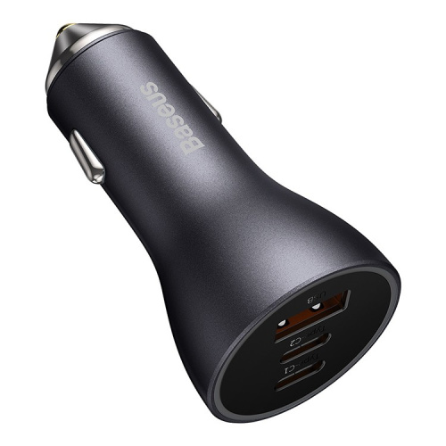 АЗУ Baseus CGJP010013 Golden Contactor Pro Triple Fast Charger Car Charger 65W U+C+C Dark Gray