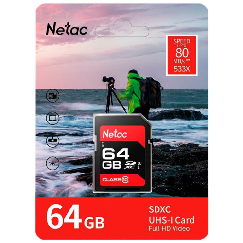 Карта памяти SDHC Netac P600 (NT02P600STN-064G-R) 64GB