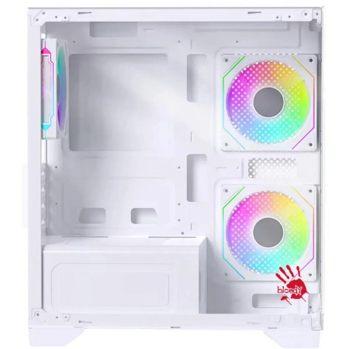Корпус Bloody BD-CC103F (BD-CC103F-WH) белый без БП mATX 7x120mm 1xUSB2.0 1xUSB3.0 audio bott PSU