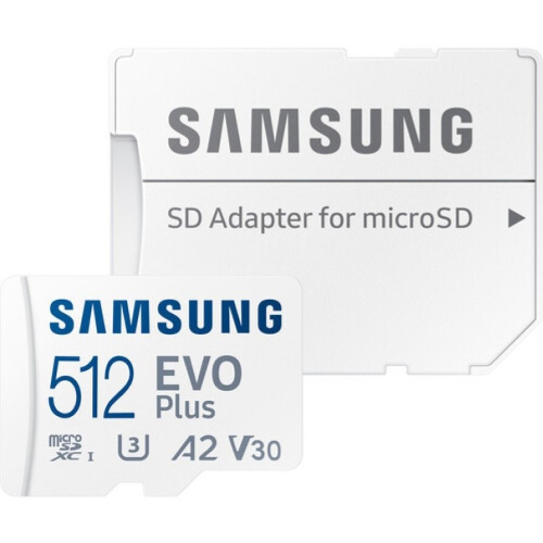 Карта памяти Samsung MB-MC512SA/EU 512GB Evo Plus (2024) Micro SDXC Card U3, V30, A2 + adapter