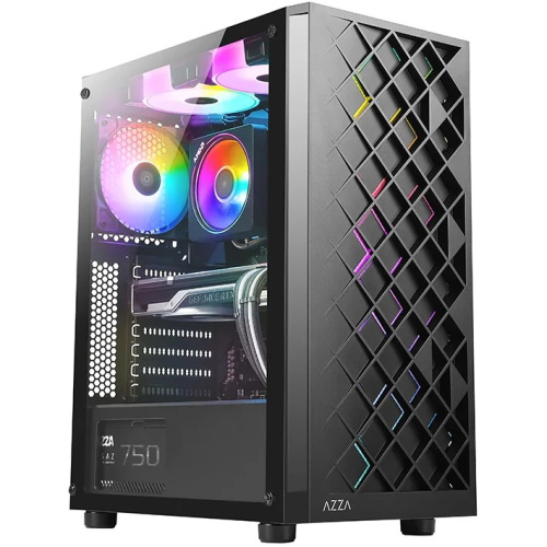 Корпус Azza Spectra черный (CSAZ-280B Spectra) без БП ATX 7x120mm 2x140mm 2xUSB2.0 1xUSB3.0 audio bott PSU