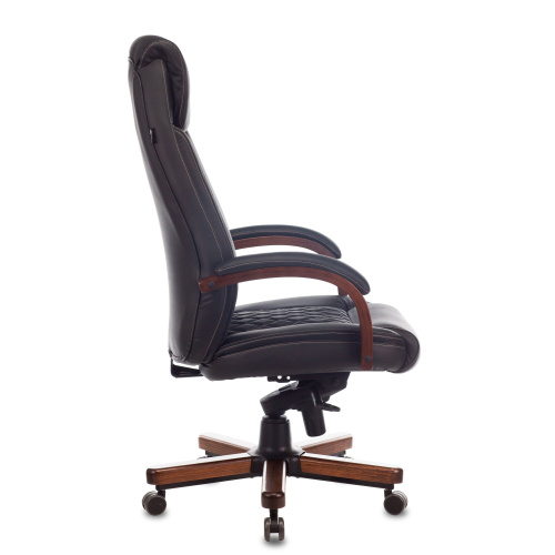 Кресло Бюрократ T-9924Walnut (T-9924Walnut/Black) кожа черный