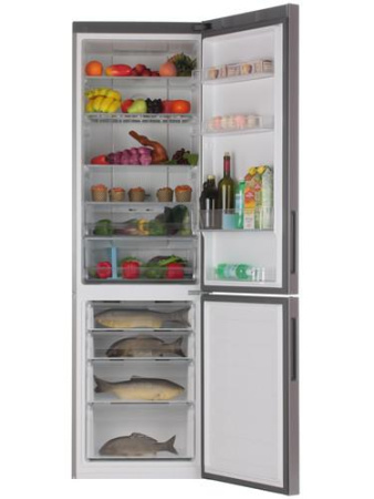 Холодильник с морозильником Haier C2F637CXRG серый