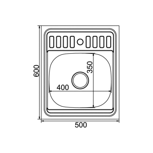 Мойка Mixline 527974 60х50 0,6 вып 3 1/2 16см с сифоном