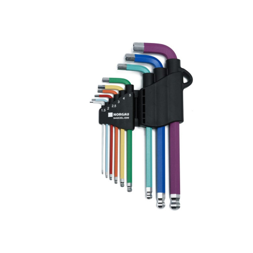 Набор ключей шестигранных NORGAU Colour N42CEL-009 (061001809) удлиненных , 9шт.