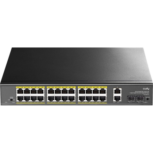 Коммутатор неуправляемый Cudy GS1026PS2 (L2) 26x1Гбит/с 2xКомбо(1000BASE-T/SFP) 2SFP 24PoE 300W