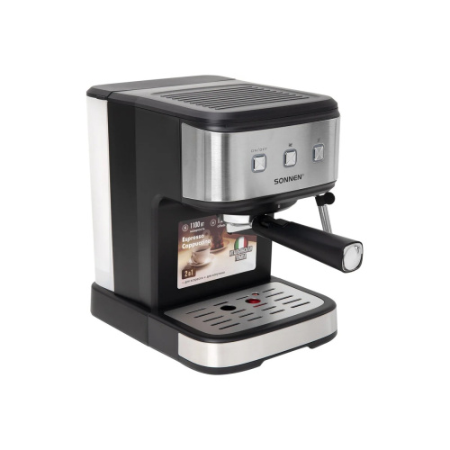 Кофеварка рожковая SONNEN CM8501 (456335) черная/серебро