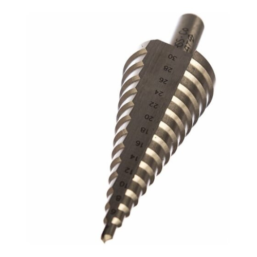 Сверло ступенчатое по металлу Дело Техники Р6М5К5 (216304), d 4,0-30,0 мм