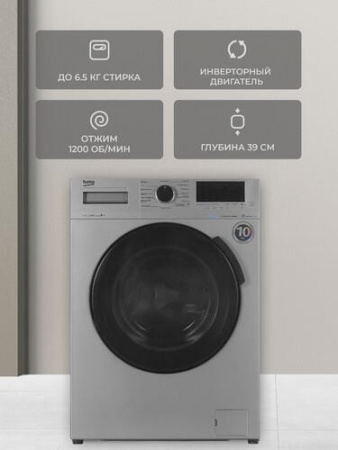 Стиральная машина Beko WSPE6H616S серебристый