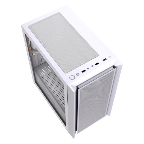 Корпус Powercase Mistral SM03 ARGB (CMMSM03W-A3), Tempered Glass, 3x120mm ARGB PWM fans, белый, mATX