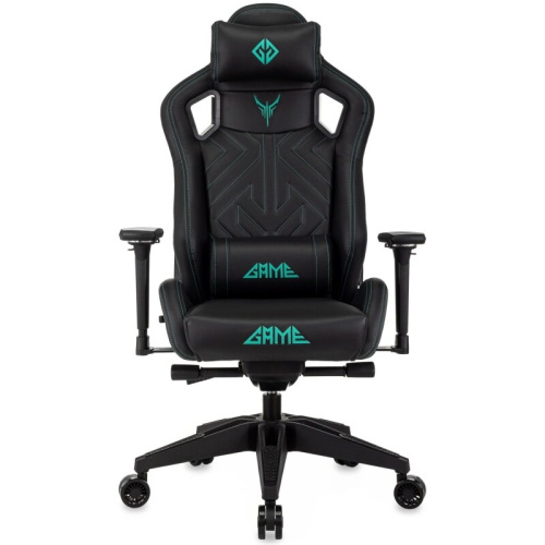 Кресло игровое Knight Titgame черный экокожа с подголов. крестов. пластик