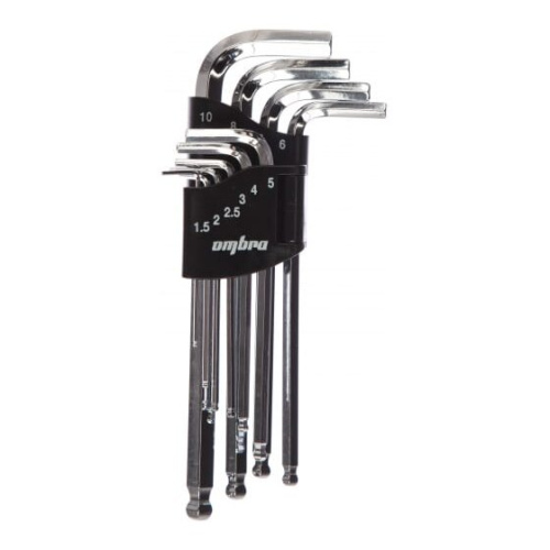 Набор ключей шестигранных Ombra 952310 торцевых с шаром, 10 пр.