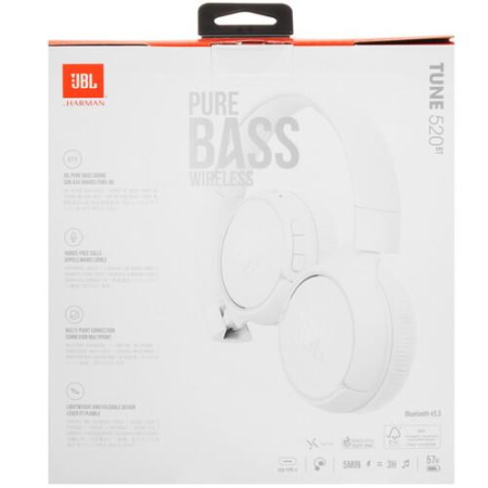 Беспроводные наушники JBL Tune 520BT белый