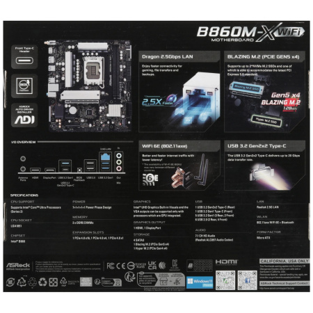 Материнская плата ASRock B860M-X WiFi