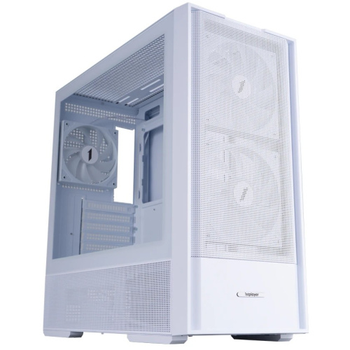 Корпус 1STPLAYER AU7 ARGB White (AU7-WH-2FA7-14-W-2FA7R-W-1FA7-W) / ATX / 2x140mm 3x120mm ARGB fans