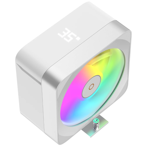 Кулер Ocypus Delta A40 EX WH Digital, 120mm ARGB Fan, Top Display Panel, 4 Heat Pipes, 4-PIN PWM, 500-1800 RPM, 29DBA, Hydro Bearing