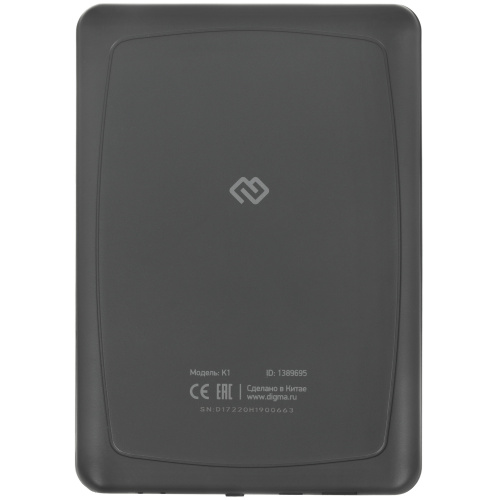 Электронная книга Digma K1 6" E-ink HD Pearl 758x1024 темно-серый