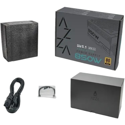 Блок питания Azza PSAZ-850G Gen.5 (PSAZ-850G (ATX 3.1)) ATX 850W 80+ gold (20+4pin) APFC 120mm fan 6xSATA RTL
