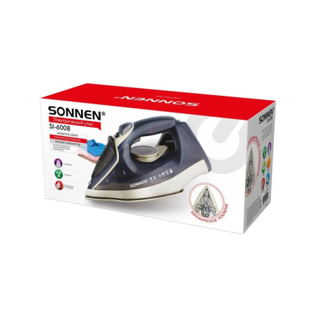 Утюг SONNEN SI-6008 серебристый/золотой