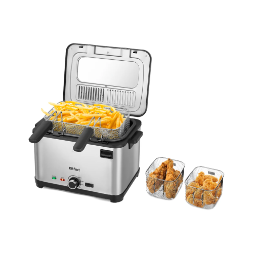 Фритюрница KitFort КТ-6240 серебристый/черный