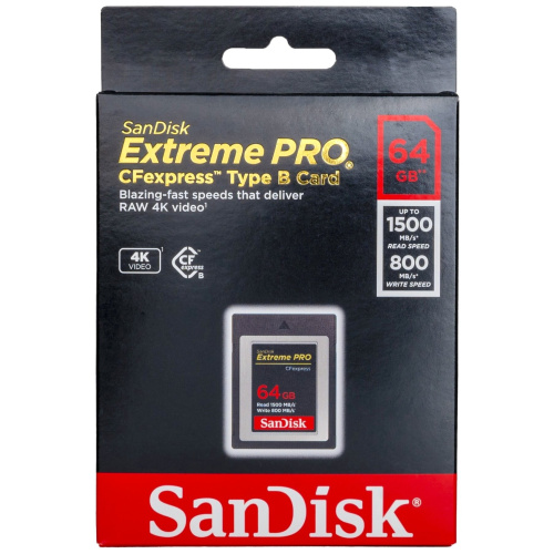 Карта памяти SanDisk CFexpress SDCFE-064G-GN4NN Type B 64GB Extreme Pro 1500/800 Mb/s