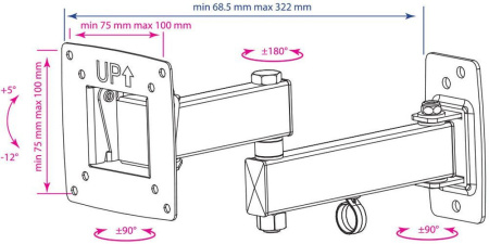 Кронштейн Kromax Optima-104 черный