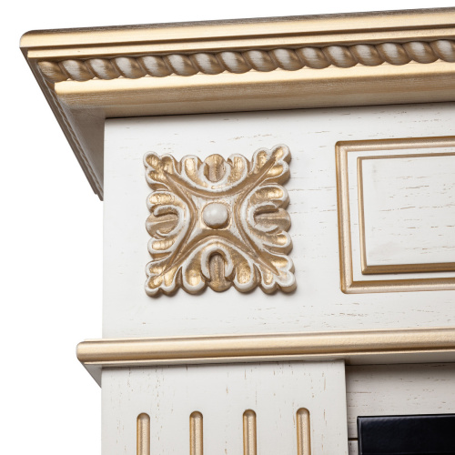 Портал каминный из МДФ RealFlame Siena 50 белый дуб с золотой патиной, под очаг Saphir 50