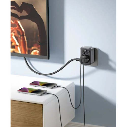 СЗУ UGREEN CD314 (90613) DigiNest Outlet Extender (1 AC outlets + 30W 2A1C) черный
