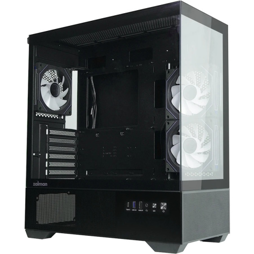 Корпус ZALMAN Chronix V2, ATX, Black, Window, 1xCombo (3.5’’ or 2.5’’), 1x3.5’’HDD, 2x2.5’’SSD, 1xUSB2.0, 1xUSB3.0, 1xUSB Type-C, Side 2x120mm ARGB