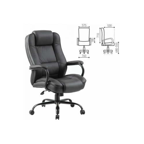 Кресло офисное BRABIX Heavy duty HD-002 531829 усиленная конструкция, нагрузка до 200 кг, экокожа