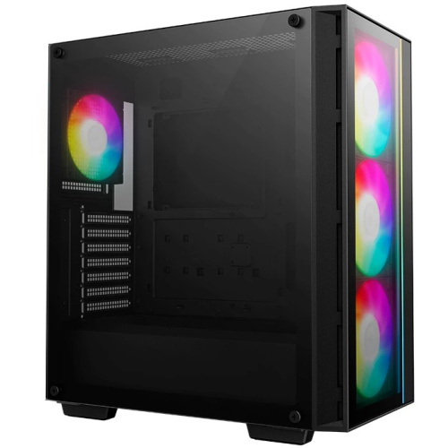 Корпус Deepcool Matrexx 55 V4 без БП, боковое окно (закаленное стекло), 3xARGB LED 140мм вентилятора спереди, 1xARGB LED 120мм вентилятор сзади, черны